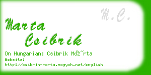 marta csibrik business card